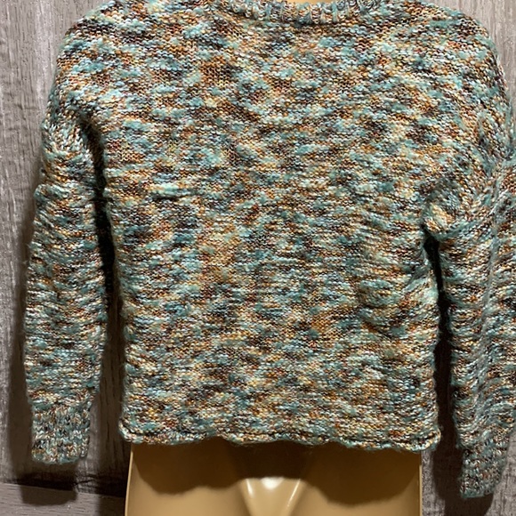Universal Thread Short Chunky Sweater Cream Brown Green M Pullover - Picture 9 of 16